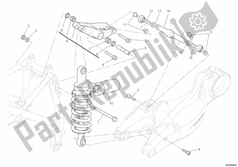 Toutes les pièces pour le Amortisseur Arrière du Ducati Streetfighter S USA 1100 2012